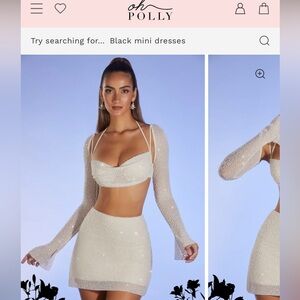 Oh Polly two piece white bedazzled set